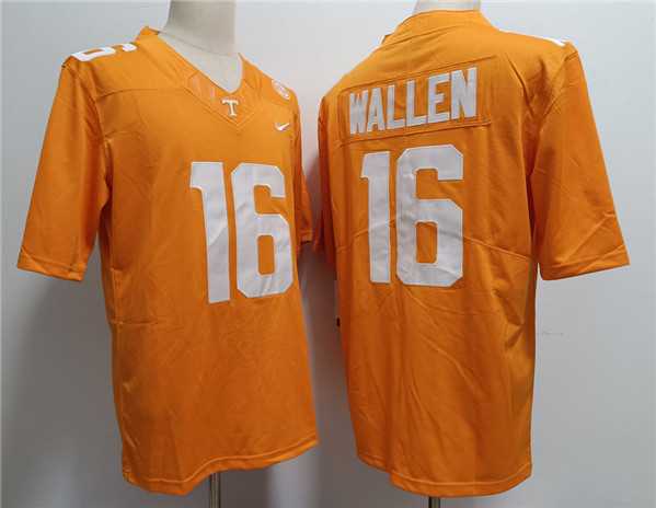 Mens Notre Tennessee Volunteers #16 Morgan Wallen Orange Stitched Jersey->tennessee volunteers->NCAA Jersey